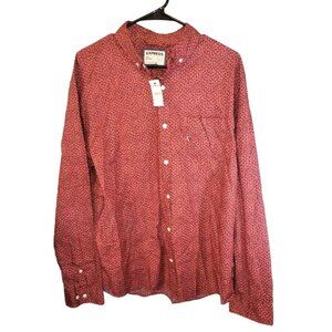 Express Slim Soft Wash MEns Button Front Shirt Red Size XL NEW NWT